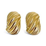 Chunky Ribbed 18K Gold Plated Earrings