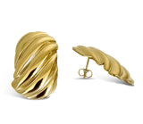 Chunky Ribbed 18K Forgyldte Øreringe