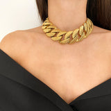 Ridge Chunky Chain 24K Gold Plated Necklace