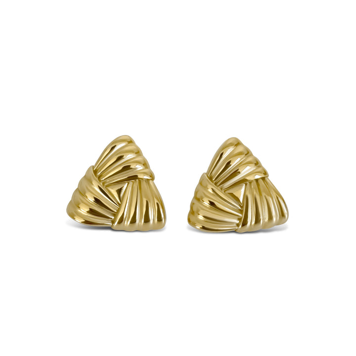 Klobige dreieckige 18k -goldplattierte Ohrringe