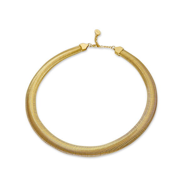 Flat Snake 18K Forgyldt Halskæde