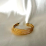 Mesh 18K Gold Plated Bangle