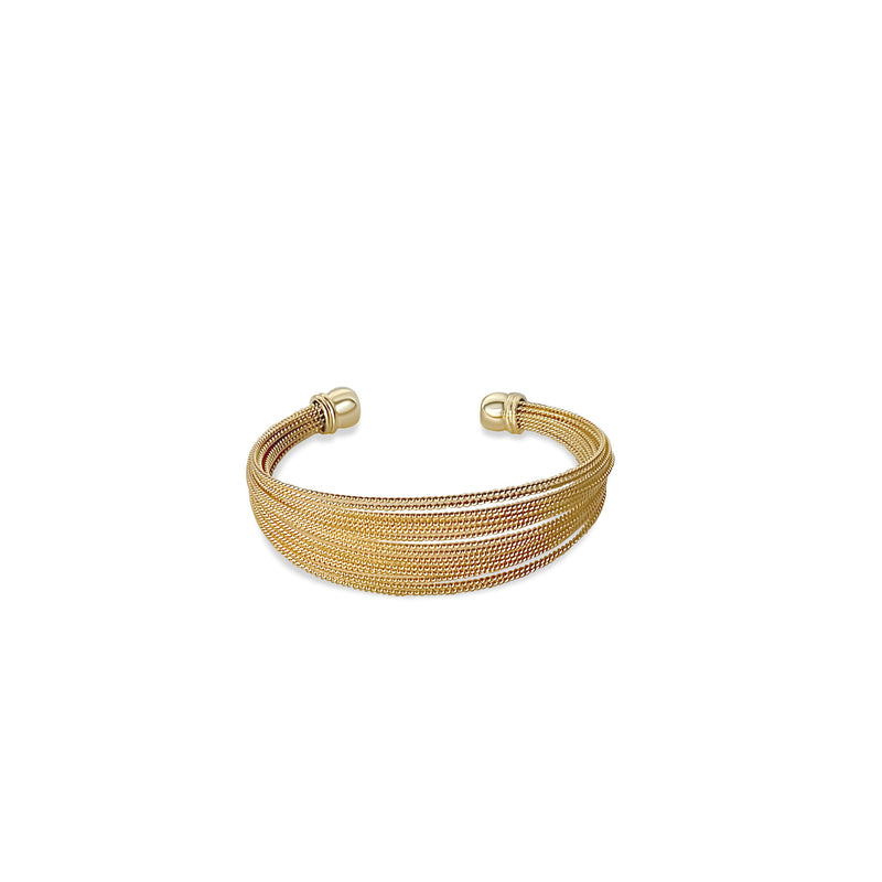 Mesh 18K Gold Plated Bangle