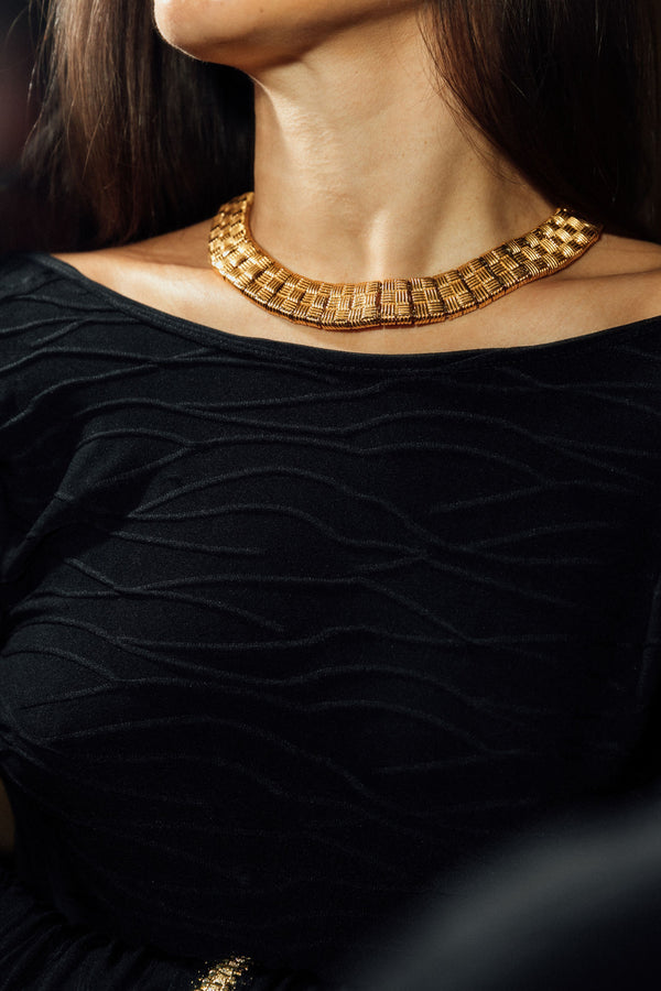 Chunky Woven 18K Gold Plated Necklace