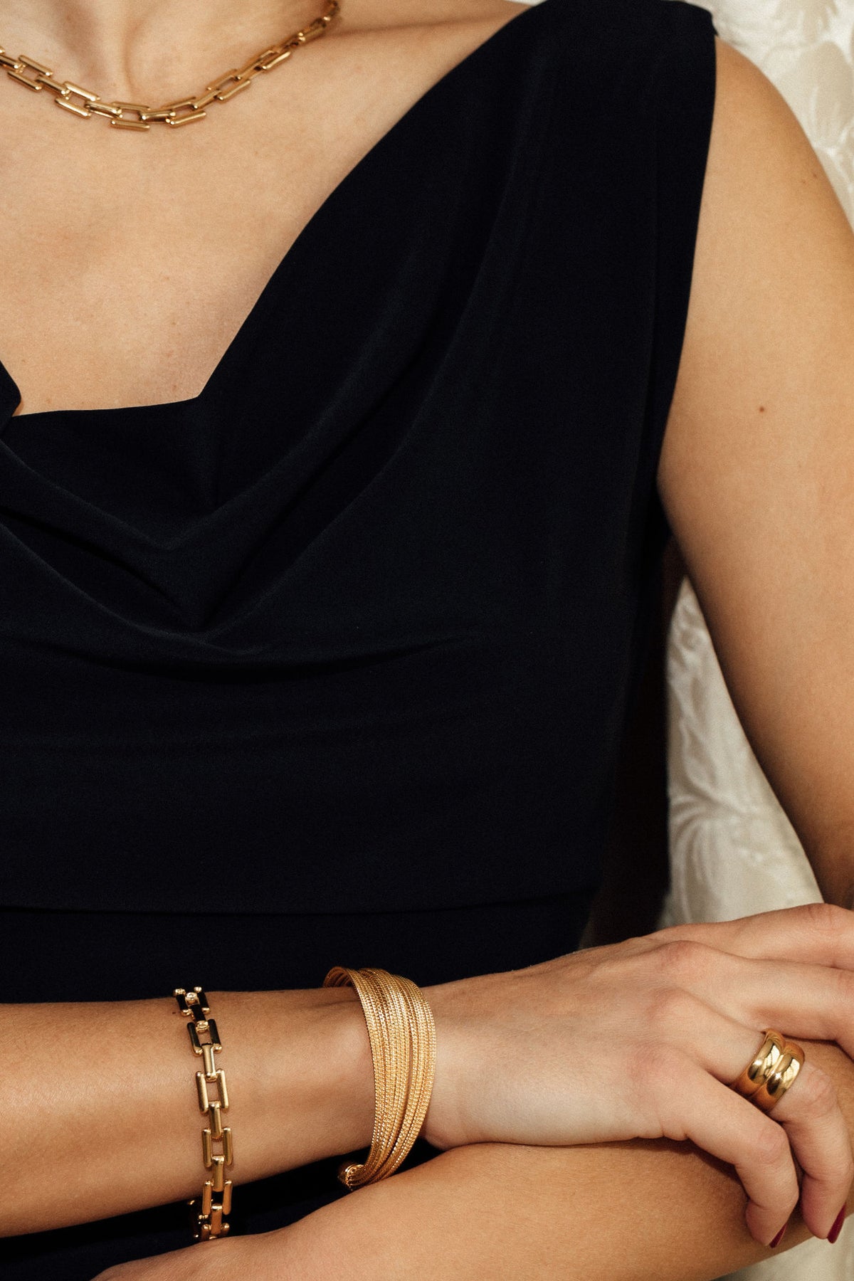 Doppelkuppel 18k Gold plattiert Ring