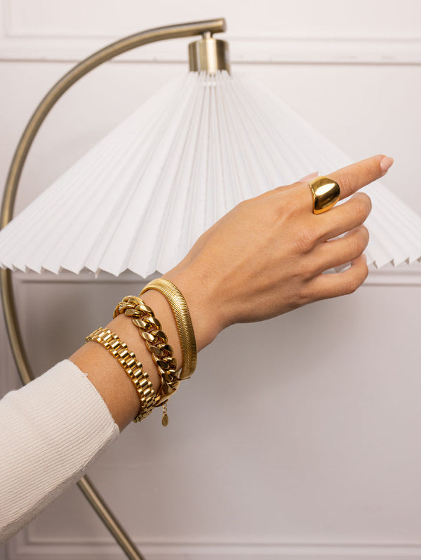 Chunky Dome 18K Forgyldt Ring