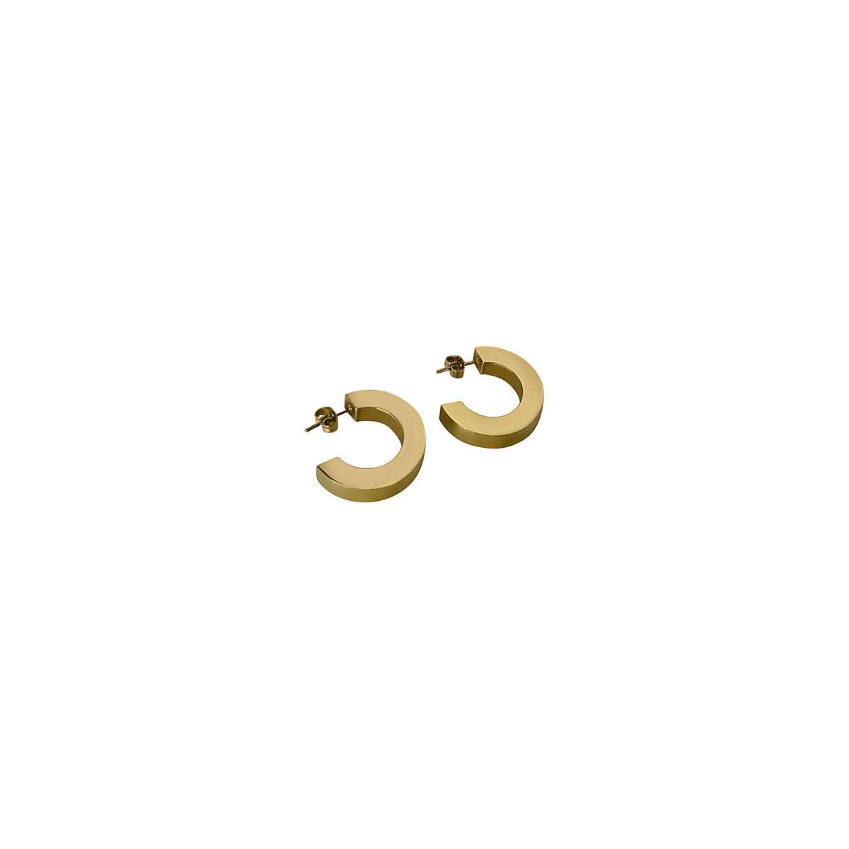 Square Edge Hoop 18K Gold Plated Earrings