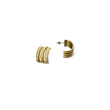 Triple Hoop 18K Gold Plated Earrings