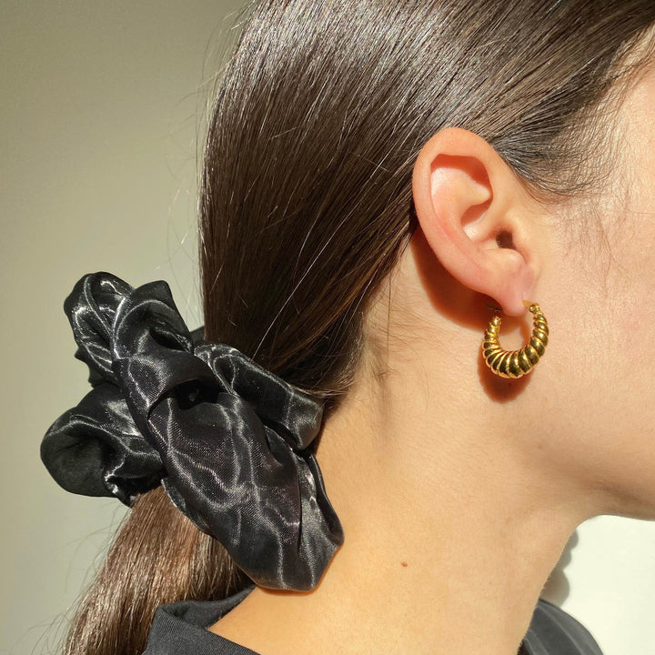 Croissant Hoops 18K vergoldet