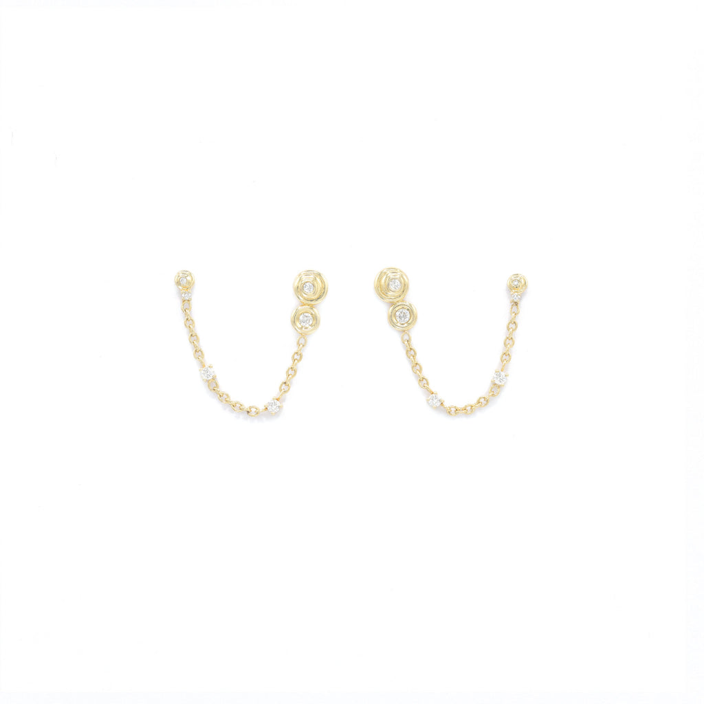 Anna 14K Gold Earrings w. Diamonds