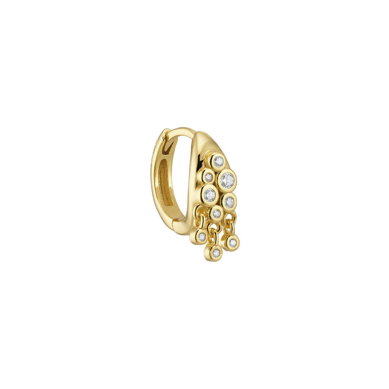 Aphrodite 18K Forgyldt Huggie m. Zirkoner