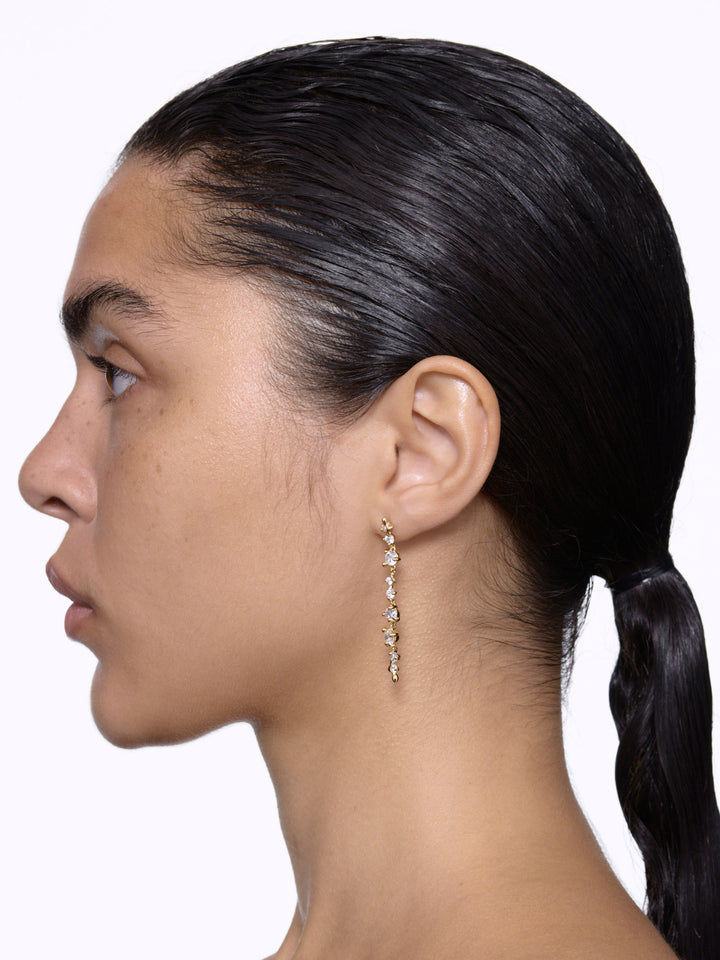 Arctic Large Gold Plated Earring w. Zirconia