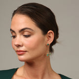 Artisia Gondola 18K Gold Earrings w. Diamonds & Emeralds