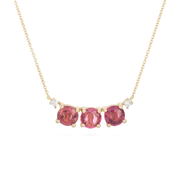Artisia 18K Gold Necklace w. Tourmaline & Diamonds