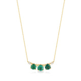 Artisia 18K Gold Necklace w. Diamond & Emerald
