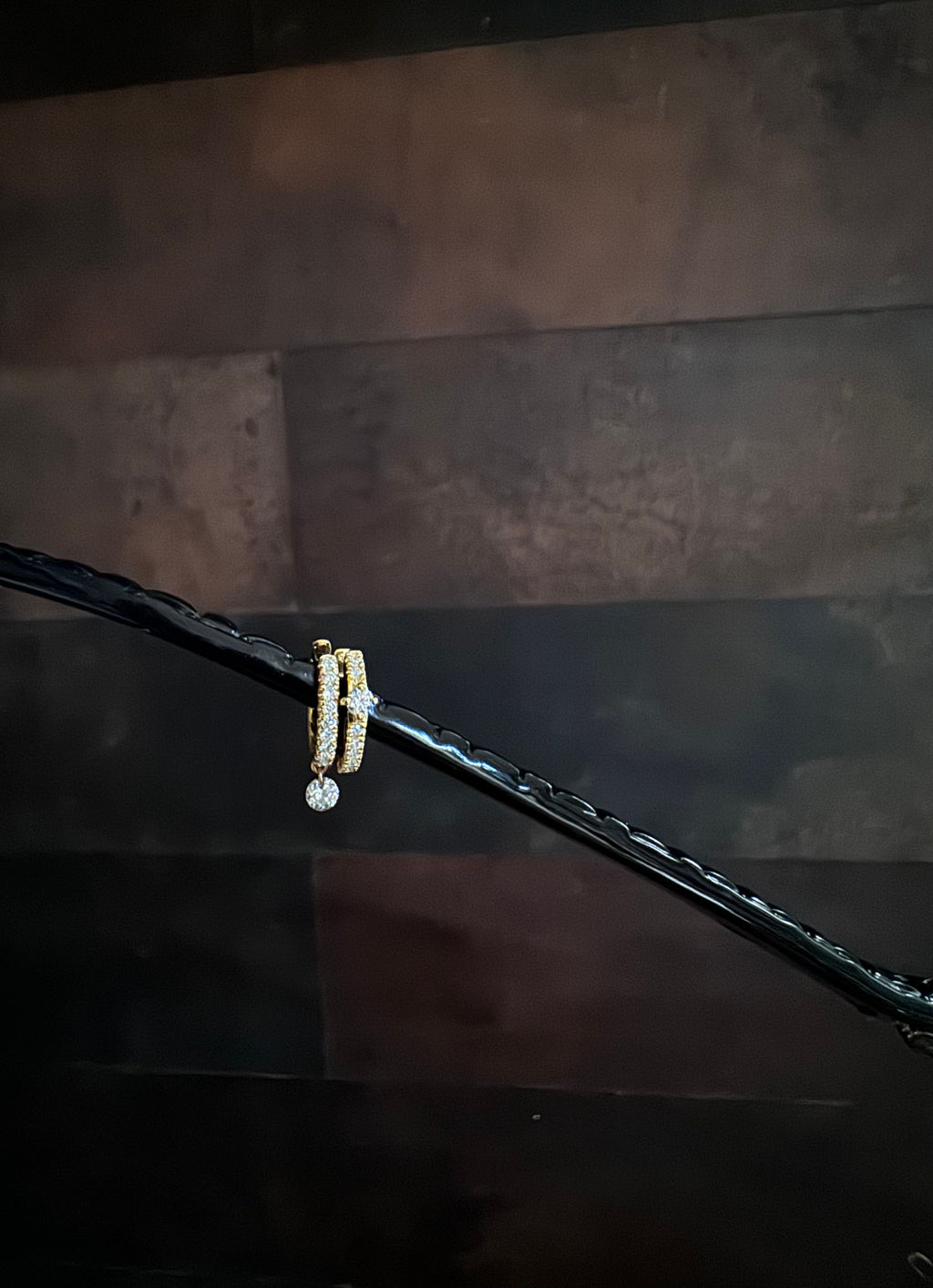 Astra 14K Gold, White Gold or Rose Gold Huggie w. Diamonds