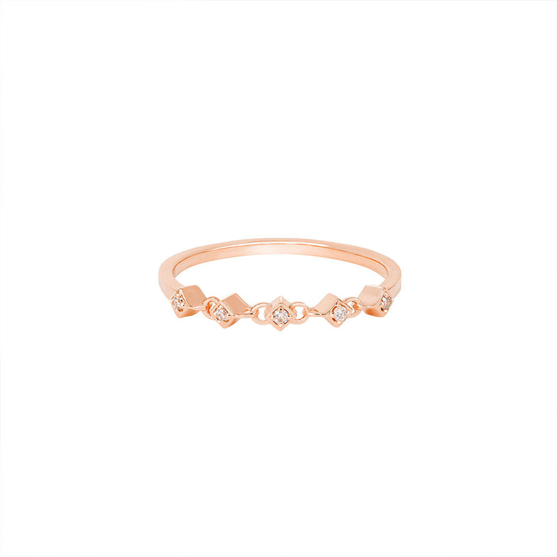Athena Ring aus 18K Rosegold mit Diamanten