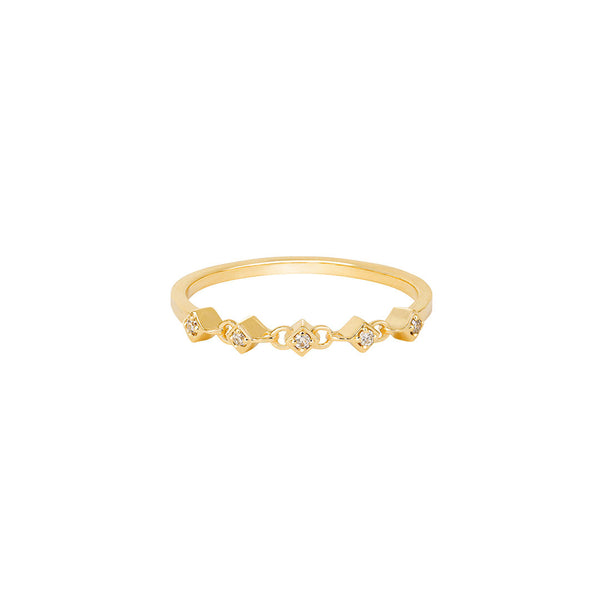 Athena 18K Gold Ring w. Diamonds