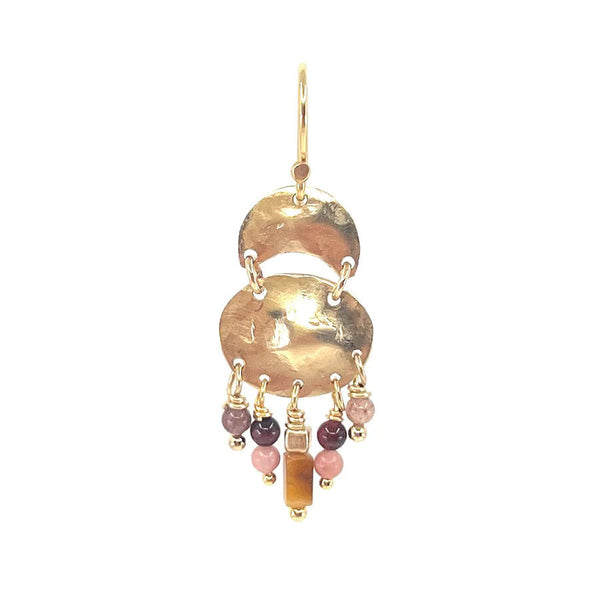 Rina Pink 14K Gold Plated Earring w. Beads