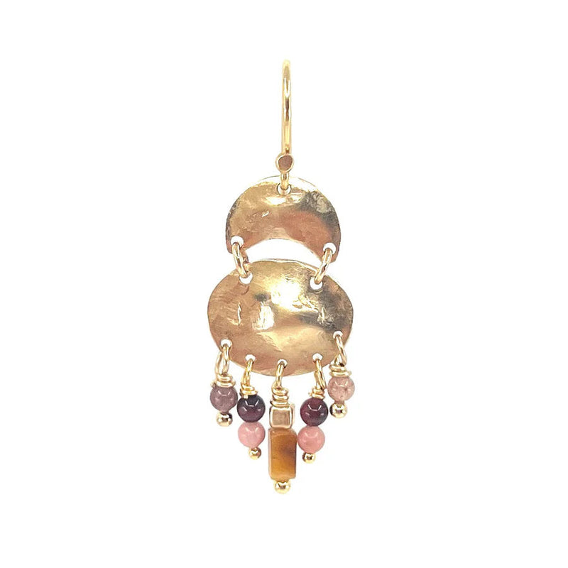Rina Pink 14K Gold Plated Earring w. Beads