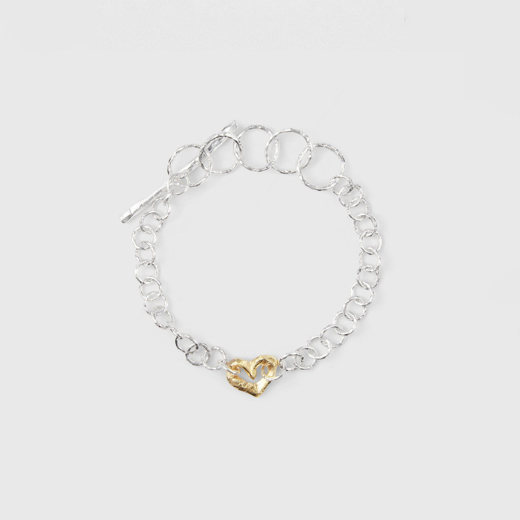 Ringo Mini Heart 18K Gold & Silver Bracelet