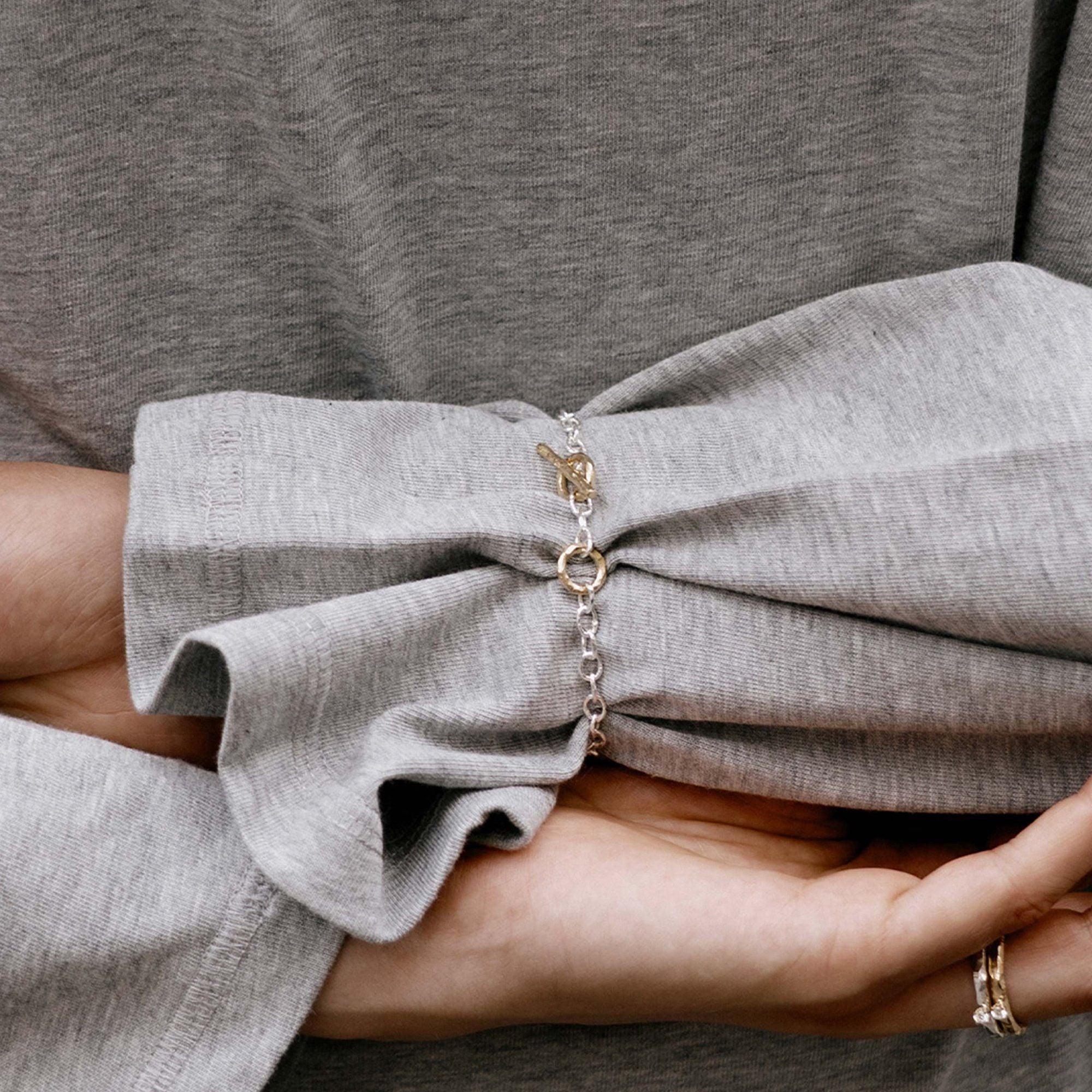 T - Chain 18K Gold & Silver Bracelet