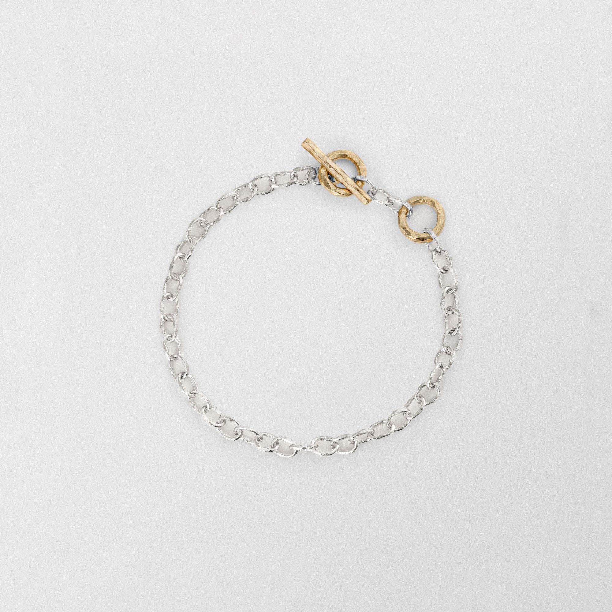 T - Chain 18K Gold & Silver Bracelet