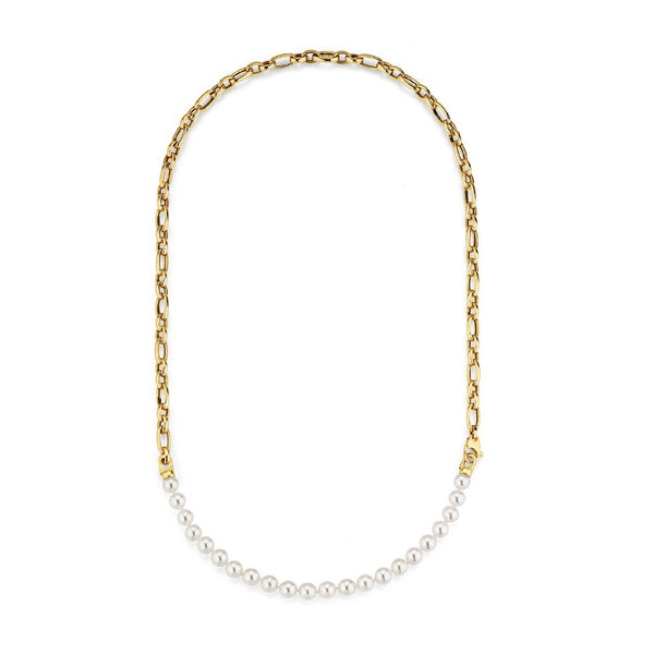 18K Gold Necklace w. Akoya Pearls