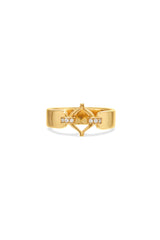 Eboris Corset Paved 18K Gold Ring w. Diamond