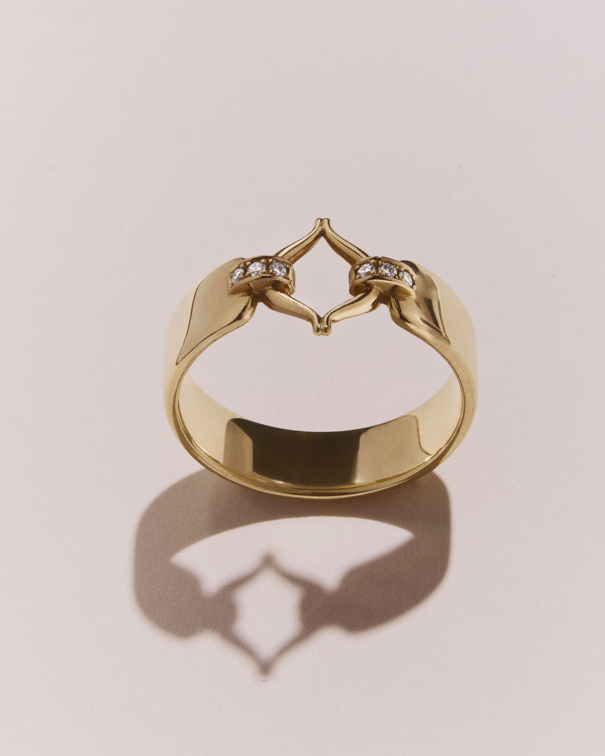Eboris Corset Paved 18K Gold Ring w. Diamond