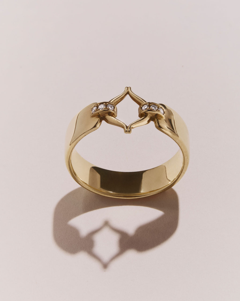 Eboris Corset Paved 18K Gold Ring w. Diamond