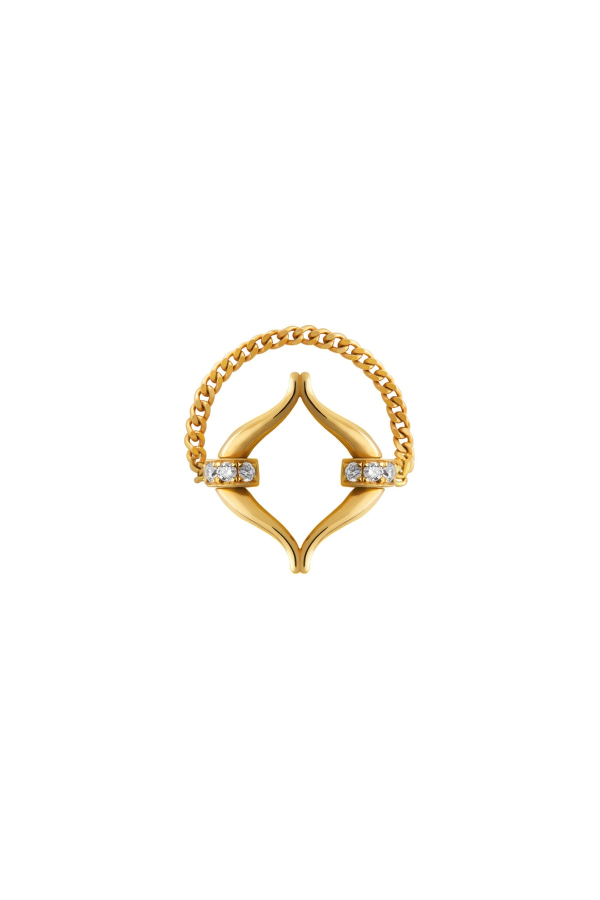 Eboris Link Paved 18K Gold Ring w. Diamonds
