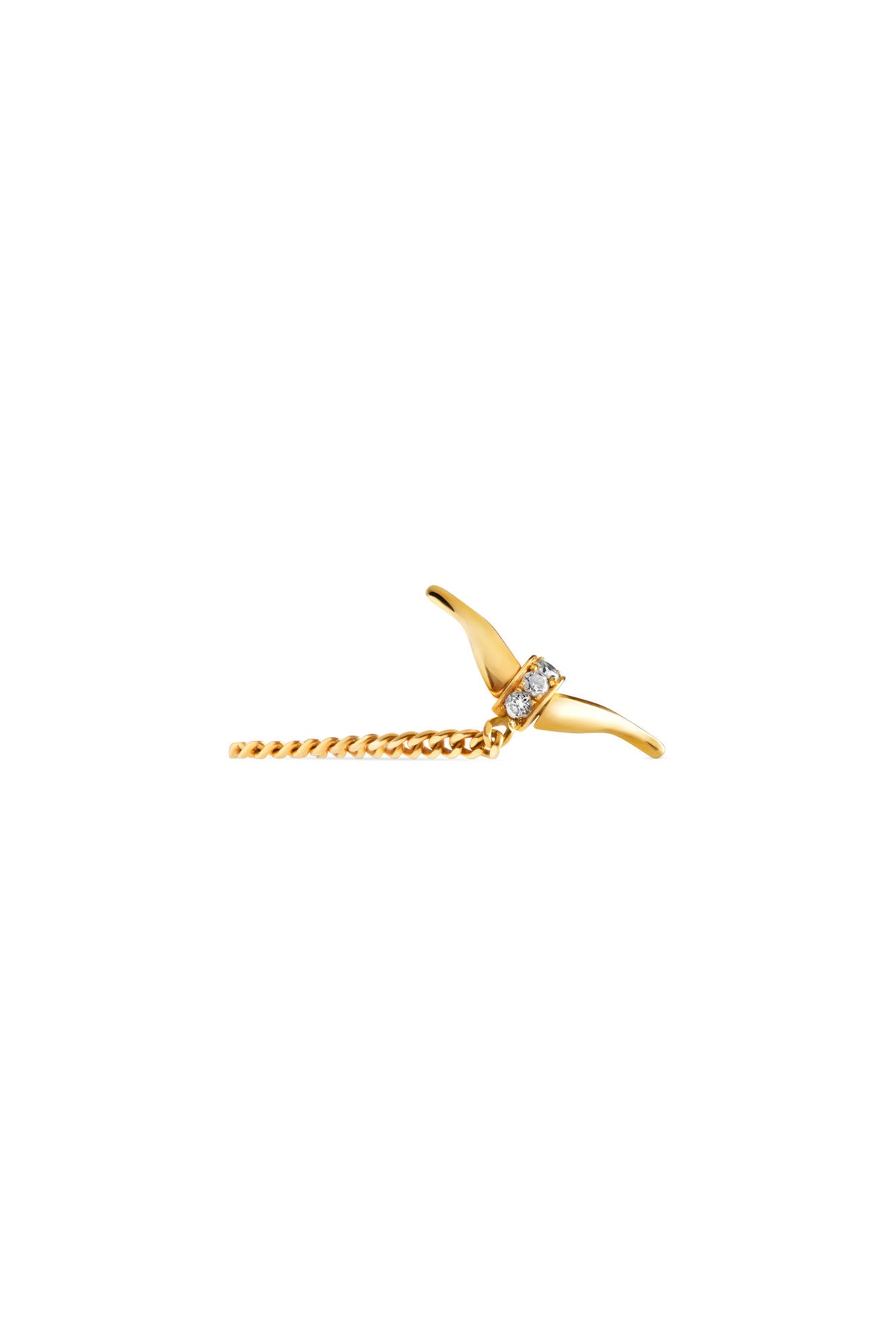 Eboris Link Paved 18K Gold Ring w. Diamonds