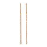 Bar Gold Vermeil Earrings w. Zirconia