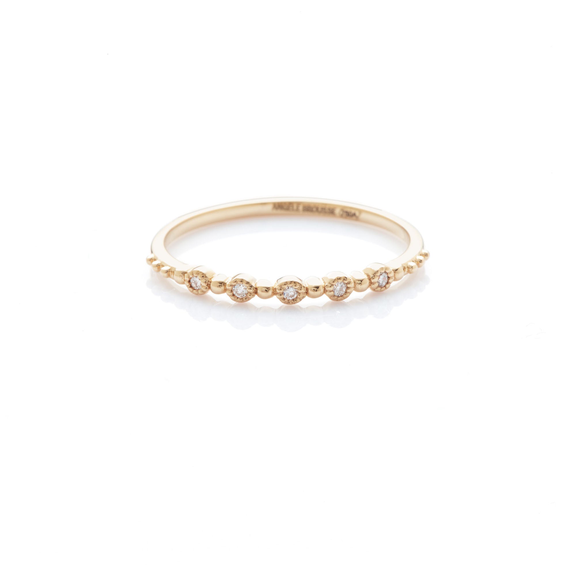 Nina Small 18K Gold Ring w. Diamonds