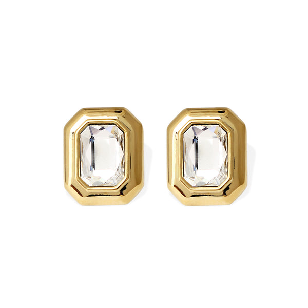 Belize Gold Plated Earrings w. Crystal