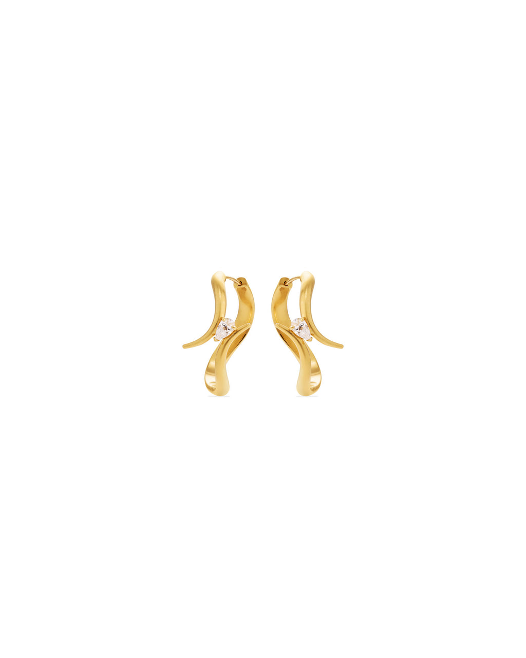 Eboris 18K Gold Hoops w. Diamond