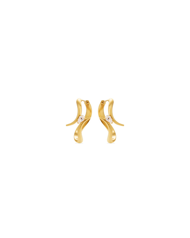 Eboris 18K Gold Hoops w. Diamond