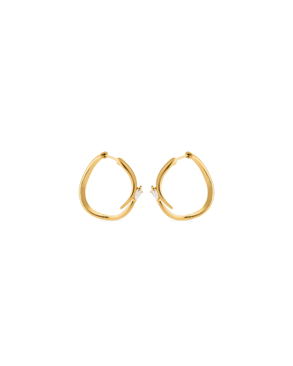 Eboris 18K Gold Hoops w. Diamond
