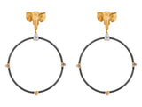 Elephant 18K Gold & Silver Hoops w. Lab-Grown Diamond