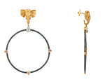 Elephant 18K Gold & Silver Hoops w. Lab-Grown Diamond