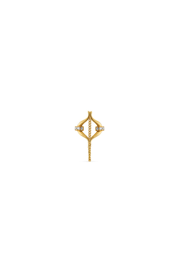 Eboris Chain Link 18K Gold Earring w. Lab-Grown Diamonds