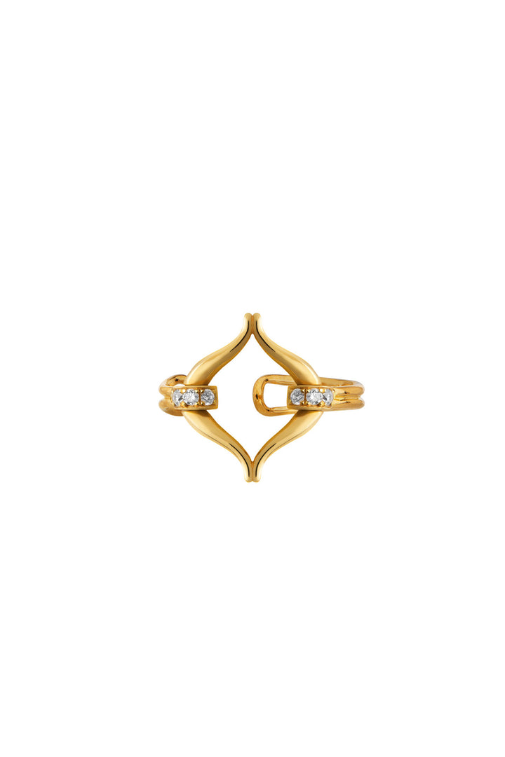 Eboris Link Ear Clip 18K Gold Earring w. Lab-Grown Diamonds