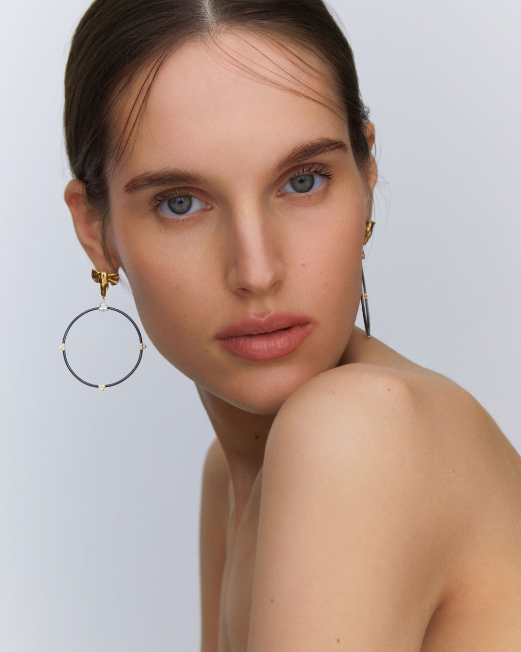 Elephant 18K Gold & Silver Hoops w. Lab-Grown Diamond