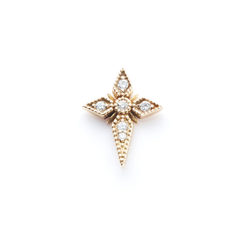 Saintes 18K Gold Stud w. Diamonds