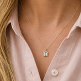 Alphabet 18K Gold, Rosegold or Whitegold Inital B Pendant w. Solitaire Lab-Grown Diamond