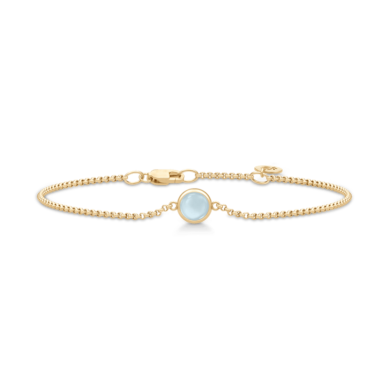 Primini Forgyldt Armbånd m. Milky Aqua Krystal