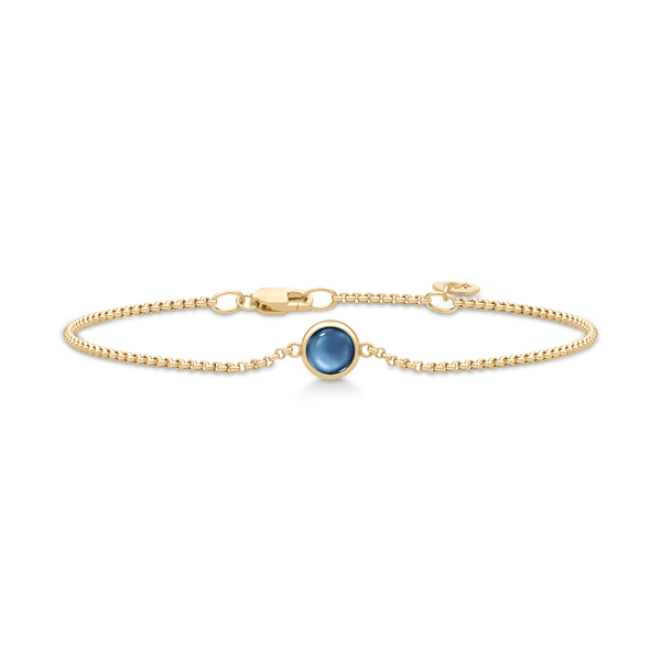 Primini Gold Plated Bracelet w. Sapphire Blue Crystal