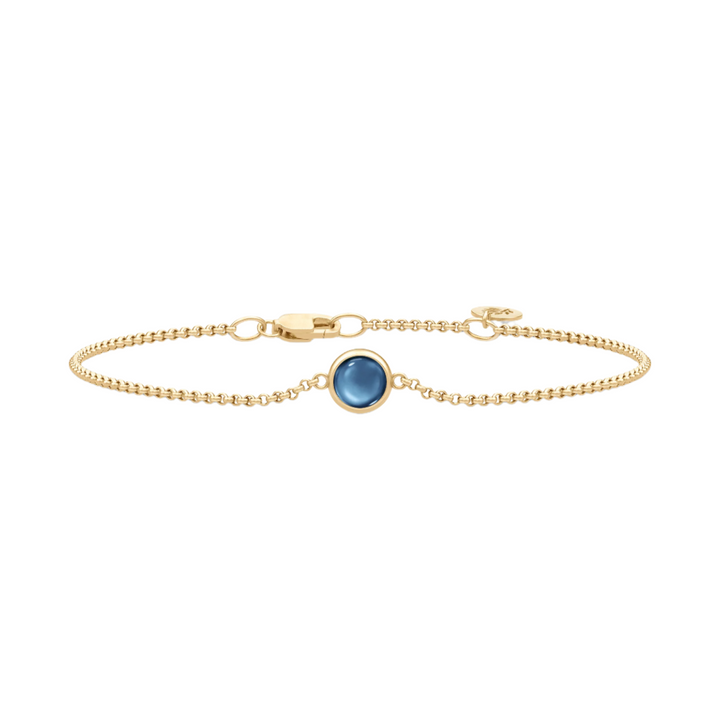 Primini Gold Plated Bracelet w. Sapphire Blue Crystal