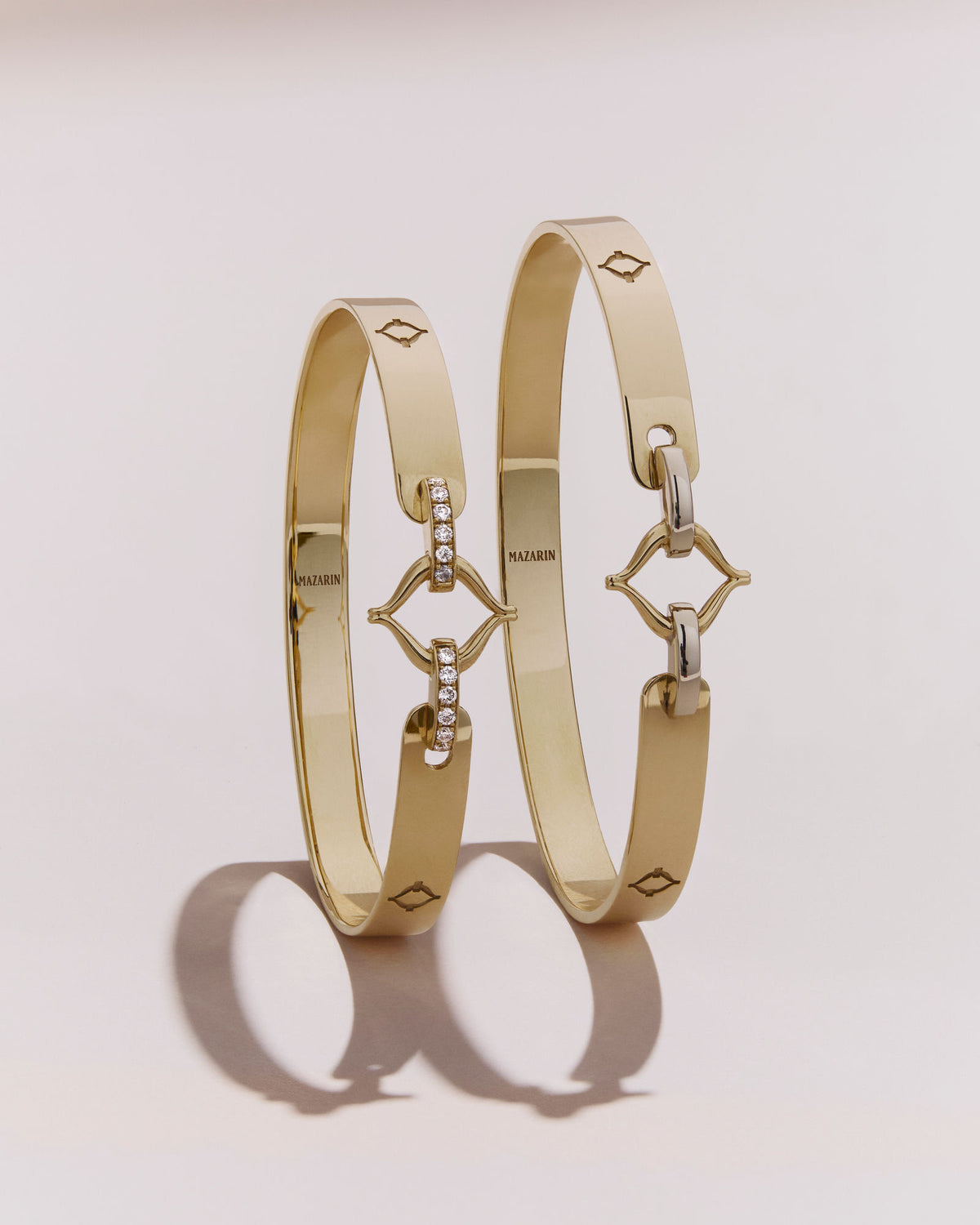 Eboris Corset Paved 18K Gold Bracelet w. Diamond